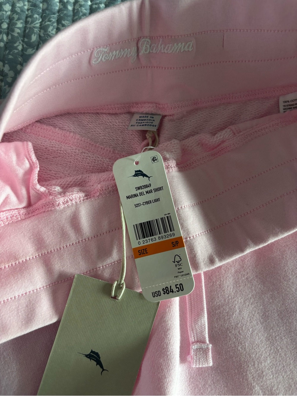 Tommy Bahama Women's Pink Drawstring Casual Shorts - Picture 3 of 3